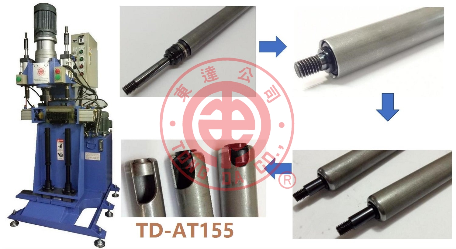 TD-AT155 尾門桿零配件押入與褶邊機(FOR GAS SPRING)